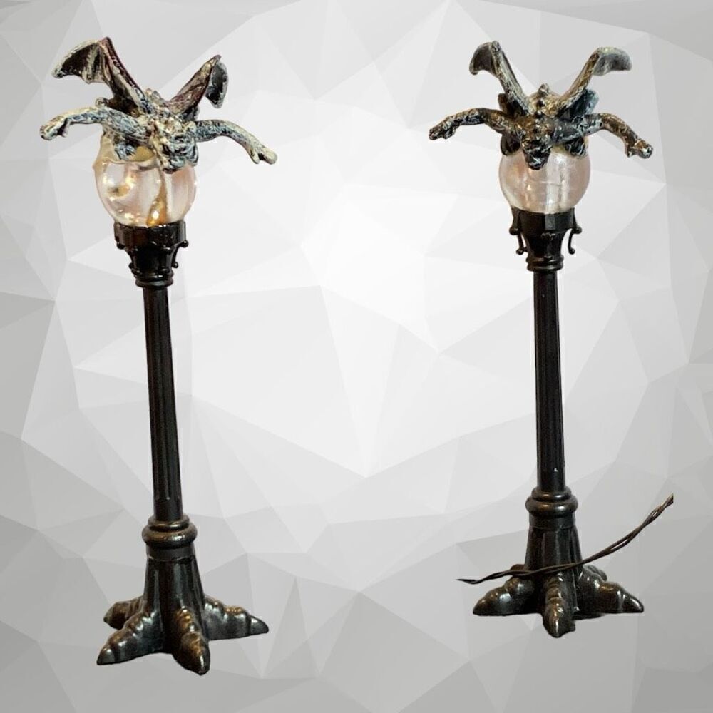 Lemax Gargoyle Spookytown Streetlamps Retired